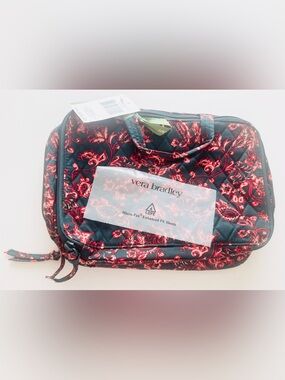 Vera Bradley Ultimate Travel Case Cosmetic Makeup Victorian Vines Green